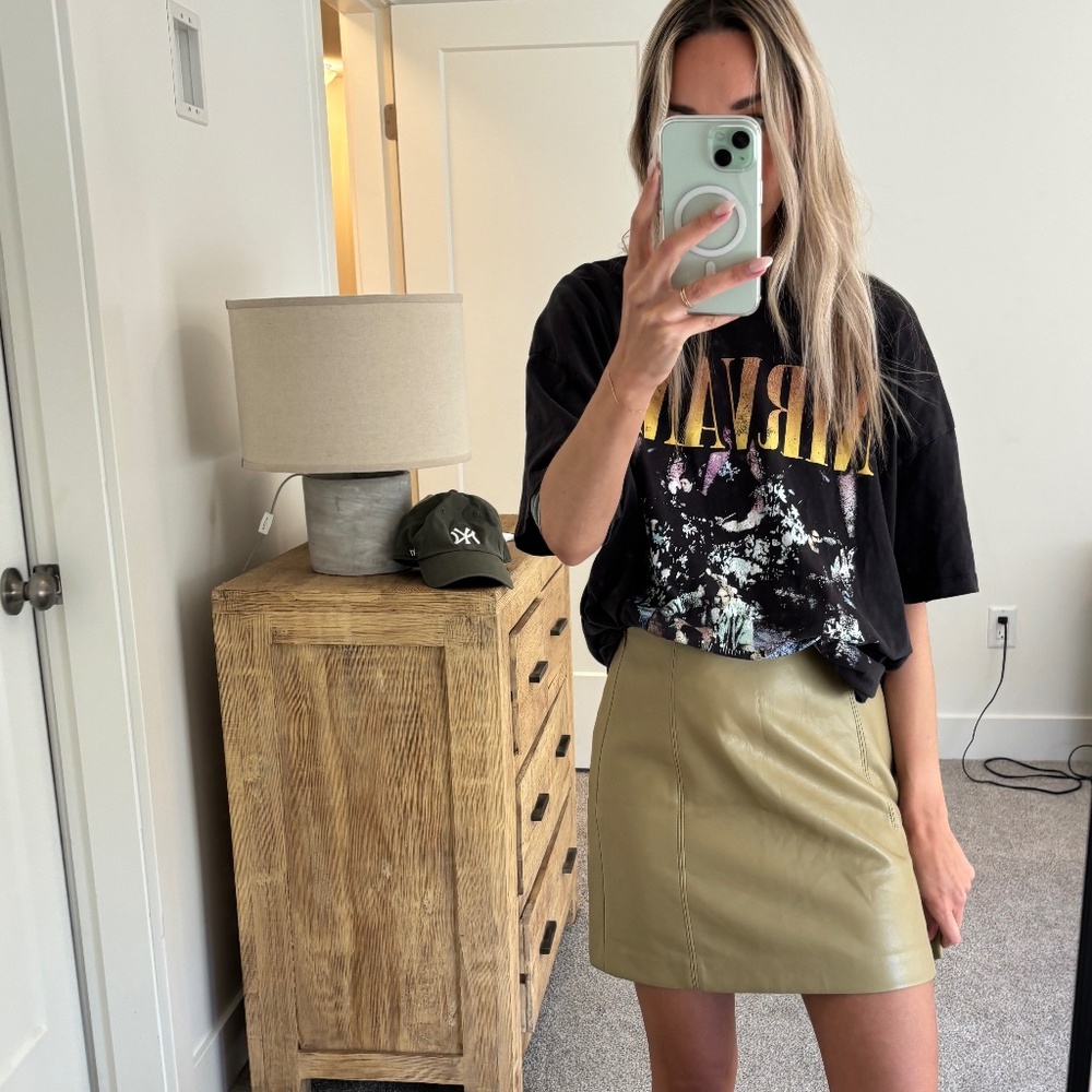 Babaton Vegan Leather Skirt size 4